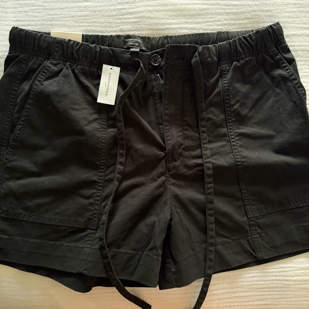 Banana Republic Black Cargo Drawstring Shorts